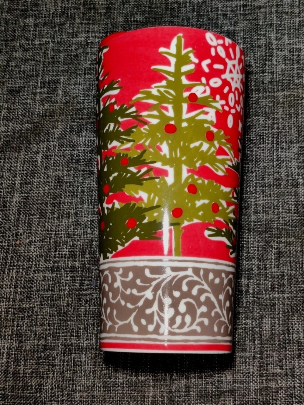 Tag Travel Coffee Mug Trees Snowflakes Holiday Design Ceramic Cup With Lid